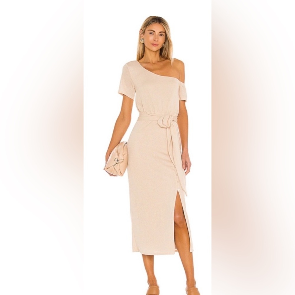 Lovers + Friends Cream One Shoulder Dress